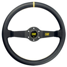 Load image into Gallery viewer, OMP Rally Race 350mm Steering Wheel [Black Spokes] Black Leather or Suede - Leather Alternate Image