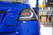 Load image into Gallery viewer, OLM LED Tail Lights for Subaru WRX / WRX STI (2015-2021) Evolution Series White Bar with Black Base &amp; Clear Lens OLMA.70032.1-B Alternate Image