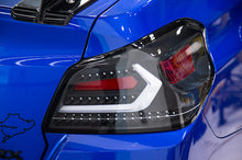 Load image into Gallery viewer, OLM LED Tail Lights for Subaru WRX / WRX STI (2015-2021) Evolution Series White Bar with Black Base &amp; Clear Lens OLMA.70032.1-B Alternate Image