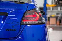 Load image into Gallery viewer, OLM LED Tail Lights for Subaru WRX / WRX STI (2015-2021) Evolution Series White Bar with Black Base &amp; Clear Lens OLMA.70032.1-B Alternate Image