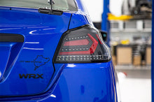 Load image into Gallery viewer, OLM LED Tail Lights for Subaru WRX / WRX STI (2015-2021) Evolution Series Red Bar with Black Base &amp; Clear Lens OLMA.70032.1-CBR Alternate Image