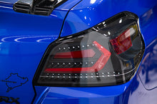 Load image into Gallery viewer, OLM LED Tail Lights for Subaru WRX / WRX STI (2015-2021) Evolution Series Red Bar with Black Base &amp; Clear Lens OLMA.70032.1-CBR Alternate Image