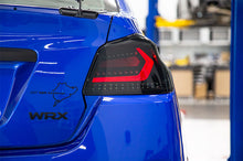 Load image into Gallery viewer, OLM LED Tail Lights for Subaru WRX / WRX STI (2015-2021) Evolution Series Red Bar with Black Base &amp; Smoked Lens OLMA.70032.1-SBR Alternate Image