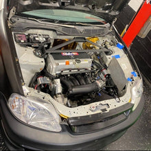 Load image into Gallery viewer, PLM Front Strut Tower Bar for Honda Civic EG EK (92-00) &amp; Acura Integra DC2 (94-01) Aluminum - Raw or Black - Wrinkle Black Alternate Image