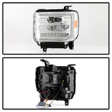 Load image into Gallery viewer, Xtune Full LED Projector Headlights GMC Sierra 1500 (14-15) 2500HD 3500HD (15-17) [Light Tube DRL- Halogen Model] Chrome w/ Amber Turn Signal Light Alternate Image
