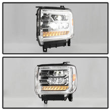 Load image into Gallery viewer, Xtune Full LED Projector Headlights GMC Sierra 1500 (14-15) 2500HD 3500HD (15-17) [Light Tube DRL- Halogen Model] Chrome w/ Amber Turn Signal Light Alternate Image