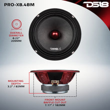 Load image into Gallery viewer, DS18 8" Midrange Speaker &amp; Bullet Tweeter Package for Custom Car Audio PRO-X8.4BMPK Alternate Image