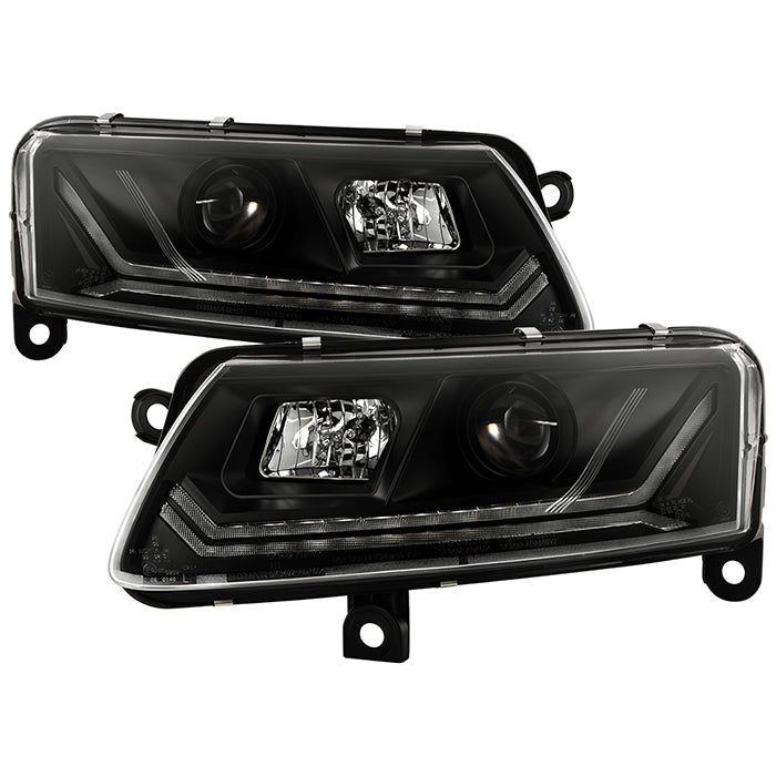 Spyder Projector Headlights Audi A6 (05-08) [Signature  Series - Sequential LED Turn Signal] Clear Lens