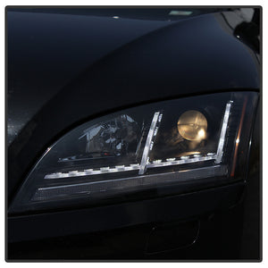 Spyder Projector Headlights Audi TT (08-15) Factory Halogen [Signature Series - Sequential LED Turn Signal] Clear Lens