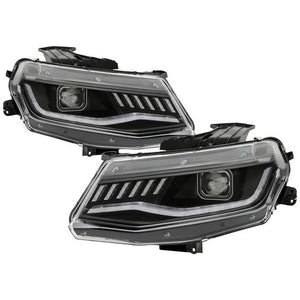 Auto Addict Projector Headlights Chevy Camaro (2016-2018) w/ LED DRL & Sequential Turn Signal - Black or Chrome Housing