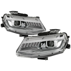 Auto Addict Projector Headlights Chevy Camaro (2016-2018) w/ LED DRL & Sequential Turn Signal - Black or Chrome Housing