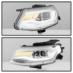 Auto Addict Projector Headlights Chevy Camaro (2016-2018) w/ LED DRL & Sequential Turn Signal - Black or Chrome Housing