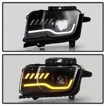 Load image into Gallery viewer, Spyder LED Projectile Headlights Chevy Camaro (10-13) Halogen Model [Apex  Series - Sequential LED Turn Signal] Black Alternate Image