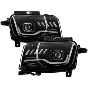 Spyder Projector Headlights Chevy Camaro (10-13) [Signature Series - Sequential LED Turn Signal] Clear Lens