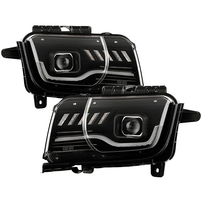 Spyder Projector Headlights Chevy Camaro (10-13) [Signature Series - Sequential LED Turn Signal] Clear Lens