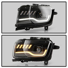 Load image into Gallery viewer, Spyder Projector Headlights Chevy Camaro (10-13) [Signature Series - Sequential LED Turn Signal] Clear Lens Alternate Image