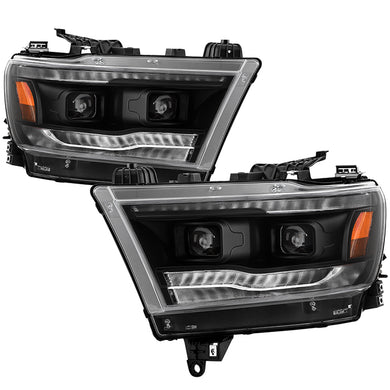 Spyder LED Projectile Headlights Dodge Ram (19-20) Halogen Model [Apex  Series - Sequential LED Turn Signal] Black or Chrome