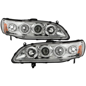 Spyder Projector Headlights Honda Accord (98-02) [Signature Series - LED Halo] Chrome Housing