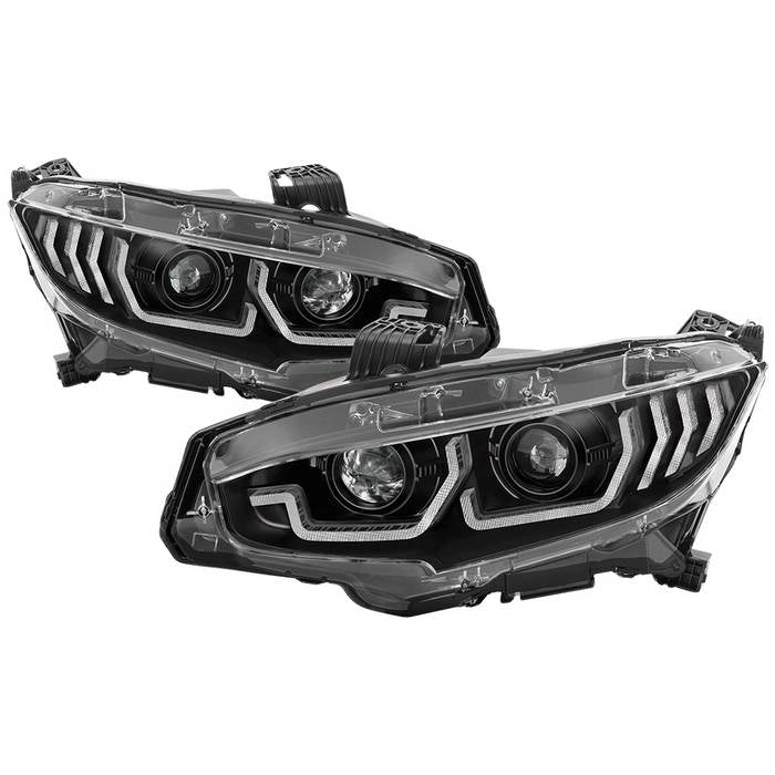 Spyder Projector Headlights Honda Civic (1620) Black Signature Series