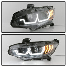 Load image into Gallery viewer, Spyder Projector Headlights Honda Civic (16-20) Black Signature Series w/ LED Sequential Turn Signal Lights - Default Title Alternate Image