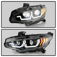 Load image into Gallery viewer, Spyder LED Projectile Headlights Honda Civic (16-20) Halogen Model [Apex  Series - Sequential LED Turn Signal] Black Alternate Image