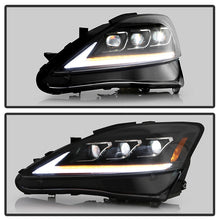 Load image into Gallery viewer, Spyder LED Projectile Headlights Lexus IS 250/350 (06-10) Halogen Model [Apex  Series - Sequential LED Turn Signal] Black Alternate Image