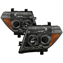 Load image into Gallery viewer, Spyder Projector Headlights Nissan Frontier (05-08) Pathfinder (05-07) with LED Halo - Black / Chrome / Smoke - Smoke Alternate Image