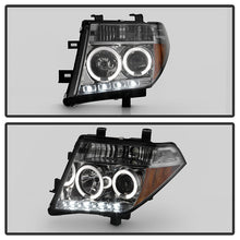 Load image into Gallery viewer, Spyder Projector Headlights Nissan Frontier (05-08) Pathfinder (05-07) with LED Halo - Black / Chrome / Smoke - Black Alternate Image