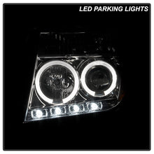 Load image into Gallery viewer, Spyder Projector Headlights Nissan Frontier (05-08) Pathfinder (05-07) with LED Halo - Black / Chrome / Smoke - Black Alternate Image