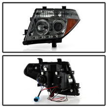 Load image into Gallery viewer, Spyder Projector Headlights Nissan Frontier (05-08) Pathfinder (05-07) with LED Halo - Black / Chrome / Smoke - Black Alternate Image