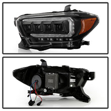 Load image into Gallery viewer, Spyder LED Projector Headlights Toyota Tacoma (16-22) Apex Series with Sequential LED Turn Signal - Black Alternate Image