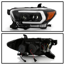 Load image into Gallery viewer, Spyder Projector Headlights Toyota Tacoma (16-22) OE halogen w/ LED DRL [Signature Series - Sequential LED Turn Signal] Black Housing - Default Title Alternate Image