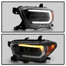 Load image into Gallery viewer, Spyder Projector Headlights Toyota Tacoma (16-22) OE halogen w/ LED DRL [Signature Series - Sequential LED Turn Signal] Black Housing - Default Title Alternate Image