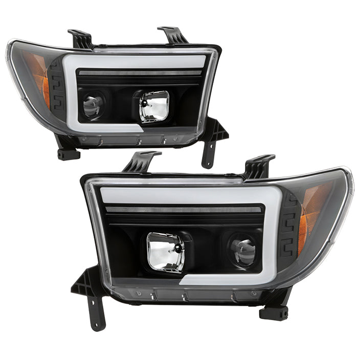 Spyder Projector Headlights Toyota Sequoia (08-10) [Platinum Series - Sequential LED Turn Signal] Black Housing