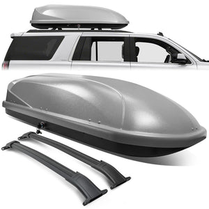 DNA Roof Rack Cargo Boxes Cadillac Escalade/ESV (2015-2018) with Aluminum Cross Bars - Black / Grey