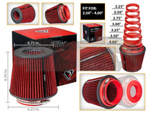 Load image into Gallery viewer, Rtunes Intake Heat Shield with Red Cone Air Filter Stainless Steel Black SHIELD-CK-RAFR Alternate Image