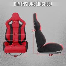Load image into Gallery viewer, Spec-D Racing Seats FL5 Type R Style (Adjustable &amp; Reclinable) Red &amp; Black Suede - Driver Side Alternate Image