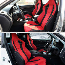 Load image into Gallery viewer, Spec-D Racing Seats FL5 Type R Style (Adjustable &amp; Reclinable) Red &amp; Black Suede - Driver Side Alternate Image