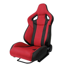 Load image into Gallery viewer, Spec-D Racing Seats FL5 Type R Style (Adjustable &amp; Reclinable) Red &amp; Black Suede - Driver Side Alternate Image