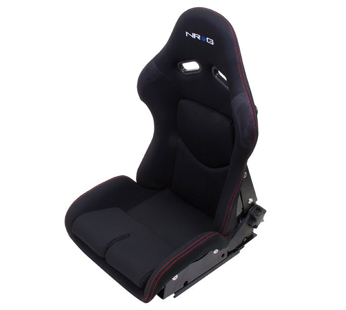 NRG Racing Seats (Adjustable Reclining Back) Black FRP Fiberglass w/ Cloth Seat RSC - 400BK