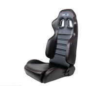 Load image into Gallery viewer, NRG Racing Reclinable Sport Racing Seat (PVC Leather) Black - White or Red Stitch RSC-208 - Red Stitch Alternate Image