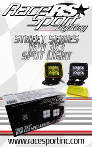 Race Sport RS 3x3 LED Spot Light [Street Series] 18W 4 LED High-Powered - Black or White Shell