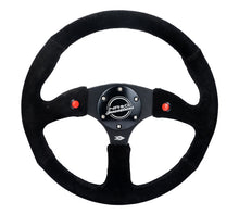 Load image into Gallery viewer, NRG Steering Wheels (350mm - 2.5" Deep) Leather / Suede / Alcantara RST-023 - Suede w/ Dual Buttons / Matte Black Alternate Image