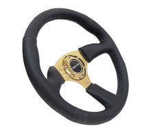 Load image into Gallery viewer, NRG Steering Wheels (350mm - 2.5" Deep) Leather / Suede / Alcantara RST-023 - Leather / Gold Alternate Image