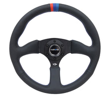 Load image into Gallery viewer, NRG Steering Wheels (350mm - 2.5" Deep) Leather / Suede / Alcantara RST-023 - Leather w/ M3 Stitching / Matte Black Alternate Image