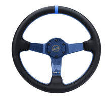 Load image into Gallery viewer, NRG Carbon Fiber Colored Steering Wheel (350mm, 3" Deep) Leather Wrapped - Blue / Green / Red / Gold / Silver RST-036CF - Blue Alternate Image