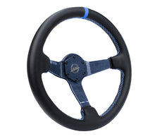 Load image into Gallery viewer, NRG Carbon Fiber Colored Steering Wheel (350mm, 3" Deep) Leather Wrapped - Blue / Green / Red / Gold / Silver RST-036CF - Blue Alternate Image