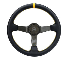 Load image into Gallery viewer, NRG Carbon Fiber Colored Steering Wheel (350mm, 3" Deep) Leather Wrapped - Blue / Green / Red / Gold / Silver RST-036CF - Gold Alternate Image
