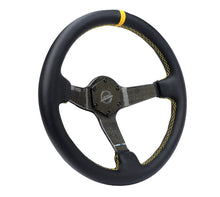 Load image into Gallery viewer, NRG Carbon Fiber Colored Steering Wheel (350mm, 3" Deep) Leather Wrapped - Blue / Green / Red / Gold / Silver RST-036CF - Blue Alternate Image