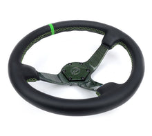 Load image into Gallery viewer, NRG Carbon Fiber Colored Steering Wheel (350mm, 3" Deep) Leather Wrapped - Blue / Green / Red / Gold / Silver RST-036CF - Blue Alternate Image